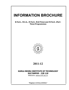 INFORMATION BROCHURE - Kamla Nehru Institute of Technology