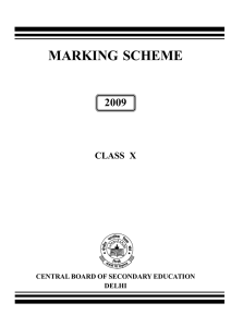 Marking Scheme