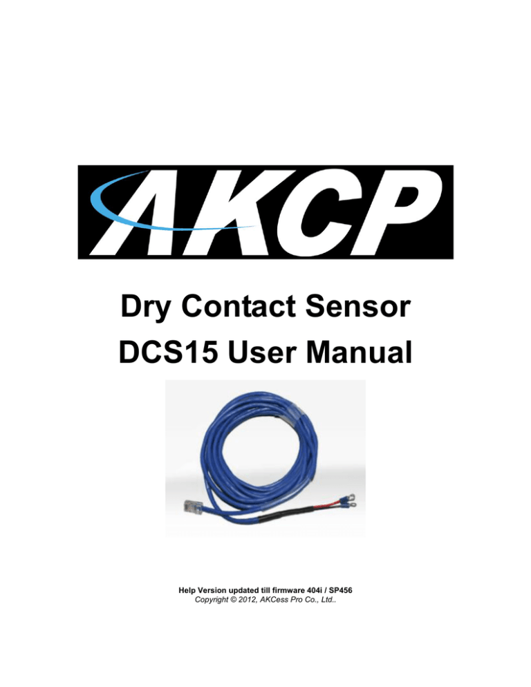 Dry Contact Sensor DCS15 User Manual
