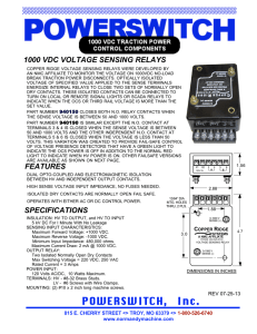 1000 VDC Voltage Sensing Relay