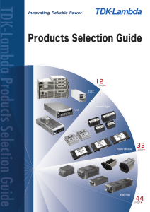 TDK-Lambda Product Selection Guide 2016 - tdk