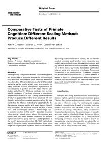 Comparative Tests of Primate Cognition: Different Scaling