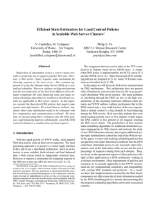 Efficient State Estimators for Load Control Policies in Scalable Web