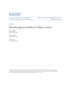 Maximizing Accessibility in Online Courses - ScholarWorks