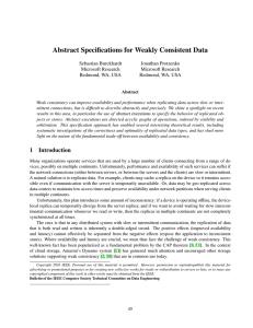 Abstract Specifications for Weakly Consistent Data
