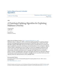 A Distributed Splitting Algorithm for Exploiting Multiuser