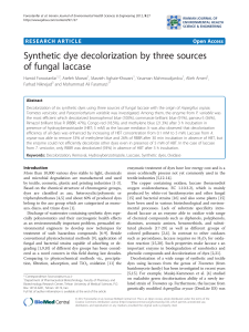 Synthetic dye decolorization by three sources of fungal laccase