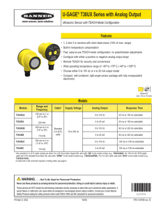 U-GAGE® T30UX Series with Analog Output