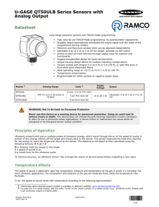 U-GAGE QT50ULB Series Sensors with Analog Output