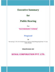 Executive Summary for Public Hearing
