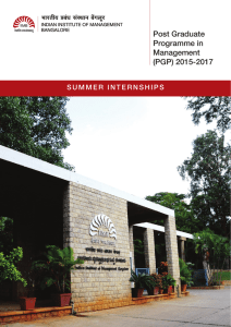 PGP 2015-17 Summer Internship Glimpses