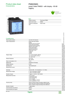 Schneider Electric PM820MG Datasheet