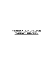 VERIFICATION OF SUPER POSITION THEOREM