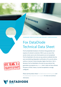 Fox DataDiode Technical Data Sheet - Fox-IT