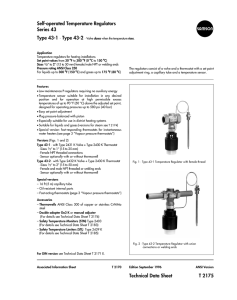 Technical Data Sheet T 2175 Self-operated Temperature