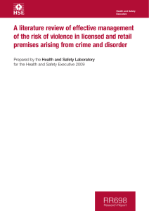 Management of the risk of violence in licensed and retail
