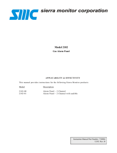 Gas Alarm Manual - 2102 Gas Alarm Panel