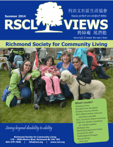 Summer 2014 - Richmond Society for Community Living