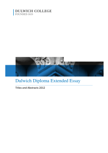 Dulwich Diploma Extended Essay