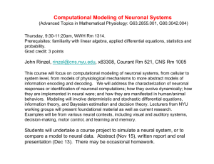 Computational Modeling of Neuronal Systems