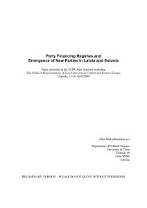 Party Financing Regimes and Emergence of New Parties in Latvia