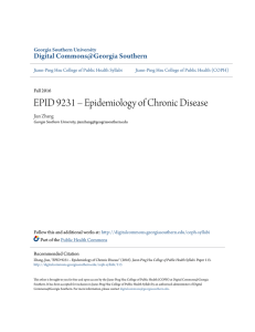EPID 9231 – Epidemiology of Chronic Disease