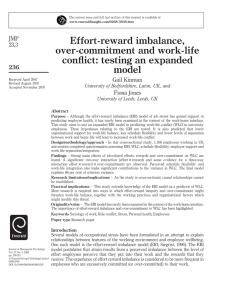 Effort-reward imbalance, over-commitment and work