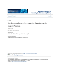 Stroke manifesto - what must be done for stroke care in Pakistan