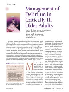 Management of Delirium in Critically Ill Older Adults
