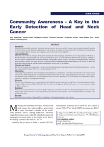 A Key to the Early Detection of Head and Neck