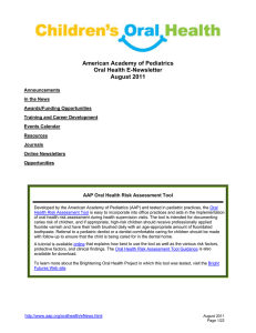 AAP Oral Health E-Newsletter: August