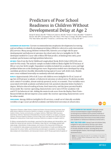 Predictors of Poor School Readiness in Children Without
