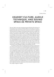 Artikel: Headset Culture, Audile Technique, and Sound Space as