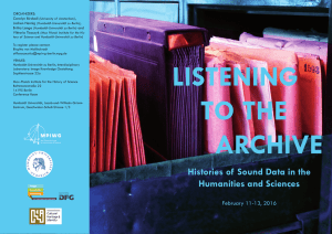 Histories of Sound Data in the Humanities and Sciences