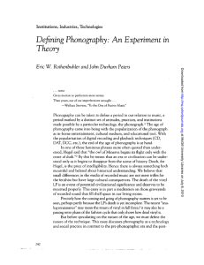Defining Phonography: An Experiment in Theory