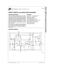 LM381/LM381A Low Noise Dual Preamplifier