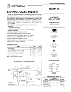 MC34119 Low Power Audio Amplifier