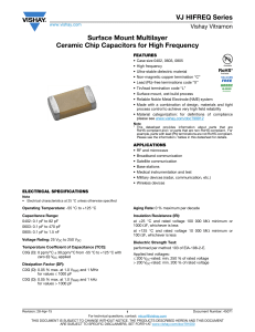 VJ HIFREQ Series Surface Mount Multilayer Ceramic Chip