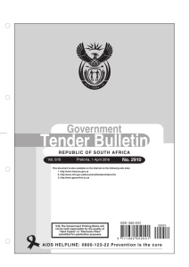Tender bulletin 2910 - South African Government