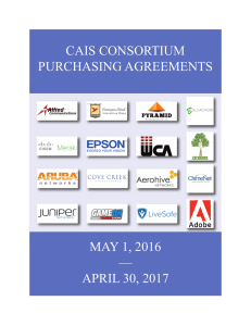 MAY 1, 2016 — APRIL 30, 2017 CAIS CONSORTIUM
