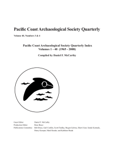 Pacific Coast Archaeological Society Quarterly Index