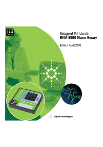 Reagent Kit Guide RNA 6000 Nano Assay