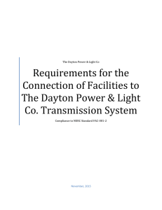 Requirements for the Connection of Facilities to The