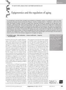 Epigenomics and the regulation of aging