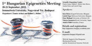Abstracts- 1st Hungarian Epigenetic Conference 2012