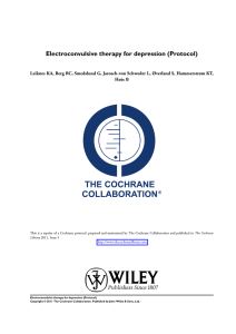 Electroconvulsive therapy for depression (Protocol)