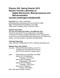 Physics 335, Spring Quarter 2013 Electric Circuits Laboratory II