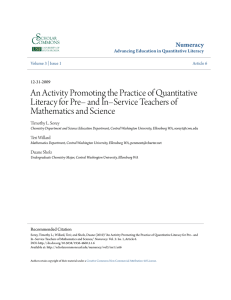 An Activity Promoting the Practice of Quantitative Literacy for Pre