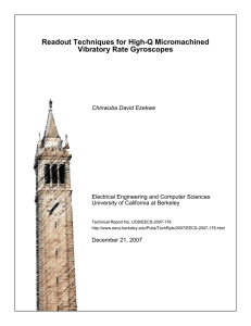 Readout Techniques for High-Q Micromachined Vibratory Rate