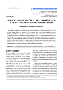 simulation of electric arc erosion in a circuit breaker using